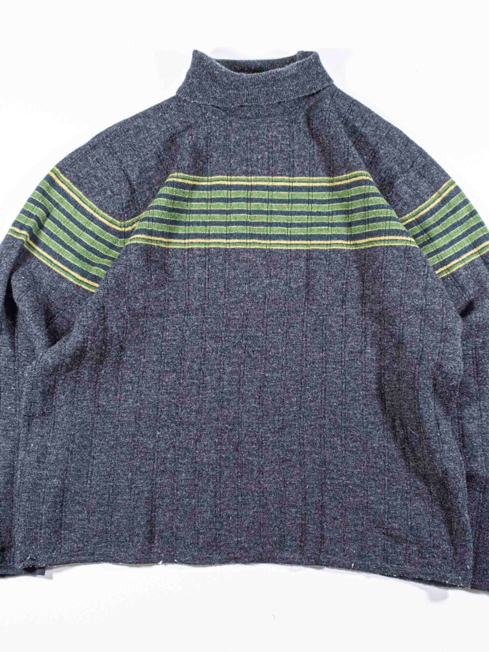 Vintage 90s Banana Republic Striped Wool Turtleneck Sweater Mens XL Pullover